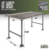 PIPE DECOR Solid Reclaimed Wood Desk with Authentic Industrial Pipe Legs