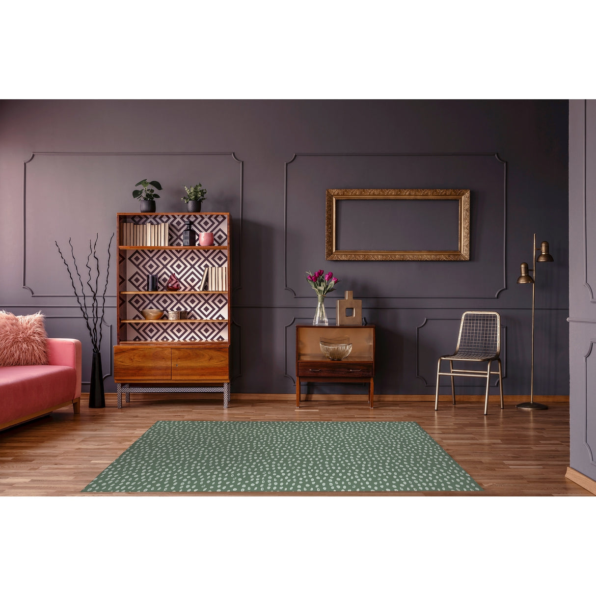 POLKA DOT ABSTRACT SAGE Area Rug By Kavka Designs