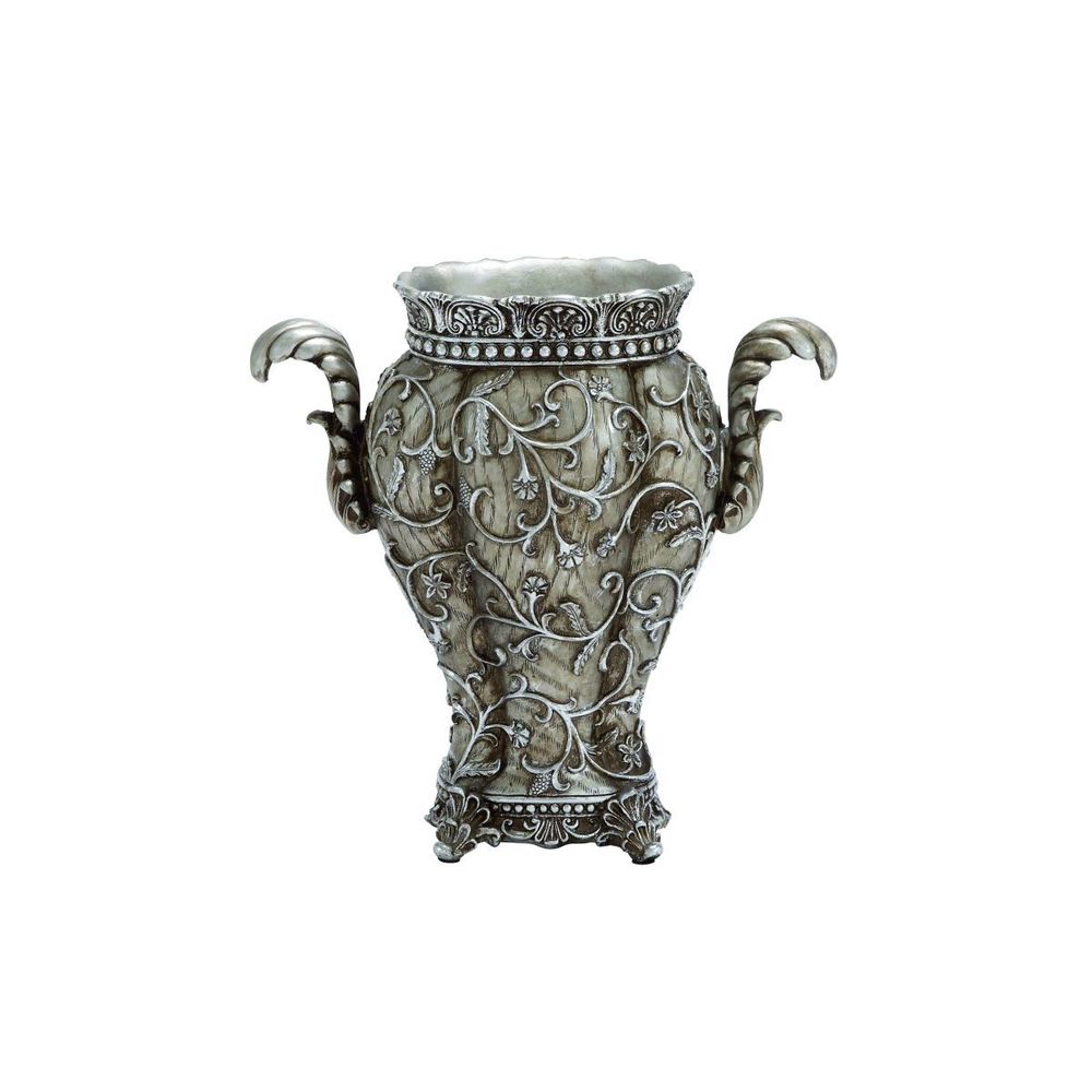 Tarnished Silver Polystone Vase