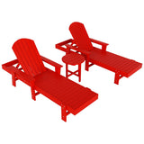 Polytrends Altura Poly Eco-Friendly All Weather Reclining Chaise Lounge with Arms & Side Table (3 Piece Set)