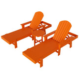 Polytrends Altura Poly Eco-Friendly All Weather Reclining Chaise Lounge with Arms & Side Table (3 Piece Set)