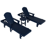 Polytrends Altura Poly Eco-Friendly All Weather Reclining Chaise Lounge with Arms & Side Table (3 Piece Set)