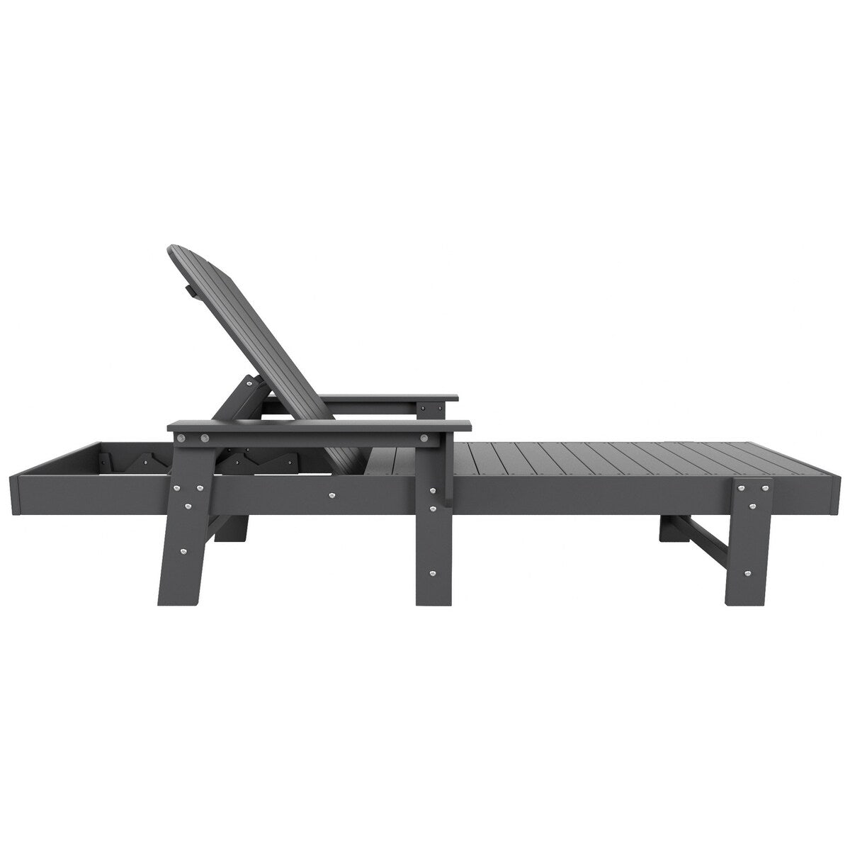 Polytrends Altura Poly Eco-Friendly All Weather Reclining Chaise Lounge with Arms & Side Table (3 Piece Set)