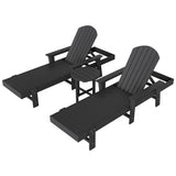 Polytrends Altura Poly Eco-Friendly All Weather Reclining Chaise Lounge with Arms & Side Table (3 Piece Set)