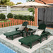 Polytrends Altura Poly Eco-Friendly All Weather Reclining Chaise Lounge with Arms & Side Table (3 Piece Set)