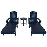 Polytrends Altura Poly Eco-Friendly All Weather Reclining Chaise Lounge with Arms & Side Table (3 Piece Set)