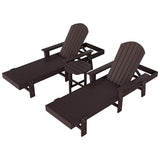 Polytrends Altura Poly Eco-Friendly All Weather Reclining Chaise Lounge with Arms & Side Table (3 Piece Set)