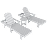 Polytrends Altura Poly Eco-Friendly All Weather Reclining Chaise Lounge with Arms & Side Table (3 Piece Set)