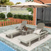 Polytrends Altura Poly Eco-Friendly All Weather Reclining Chaise Lounge with Arms & Side Table (3 Piece Set)