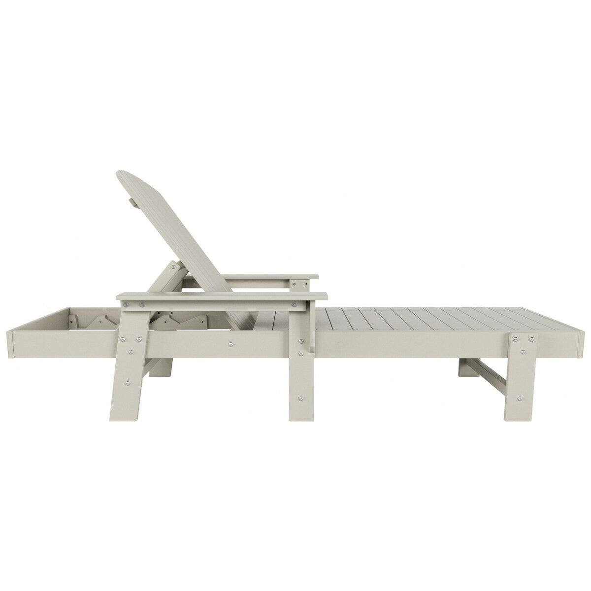 Polytrends Altura Poly Eco-Friendly All Weather Reclining Chaise Lounge with Arms & Side Table (3 Piece Set)