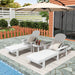 Polytrends Altura Poly Eco-Friendly All Weather Reclining Chaise Lounge with Arms & Side Table (3 Piece Set)