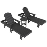 Polytrends Altura Poly Eco-Friendly All Weather Reclining Chaise Lounge with Arms & Side Table (3 Piece Set)