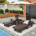 Polytrends Altura Poly Eco-Friendly All Weather Reclining Chaise Lounge with Arms & Side Table (3 Piece Set)