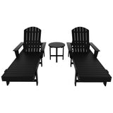 Polytrends Altura Poly Eco-Friendly All Weather Reclining Chaise Lounge with Arms & Side Table (3 Piece Set)