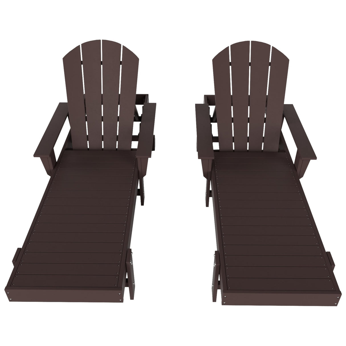 Polytrends Altura Poly Eco-Friendly All Weather Reclining Chaise Lounge with Arms (Set of 2)