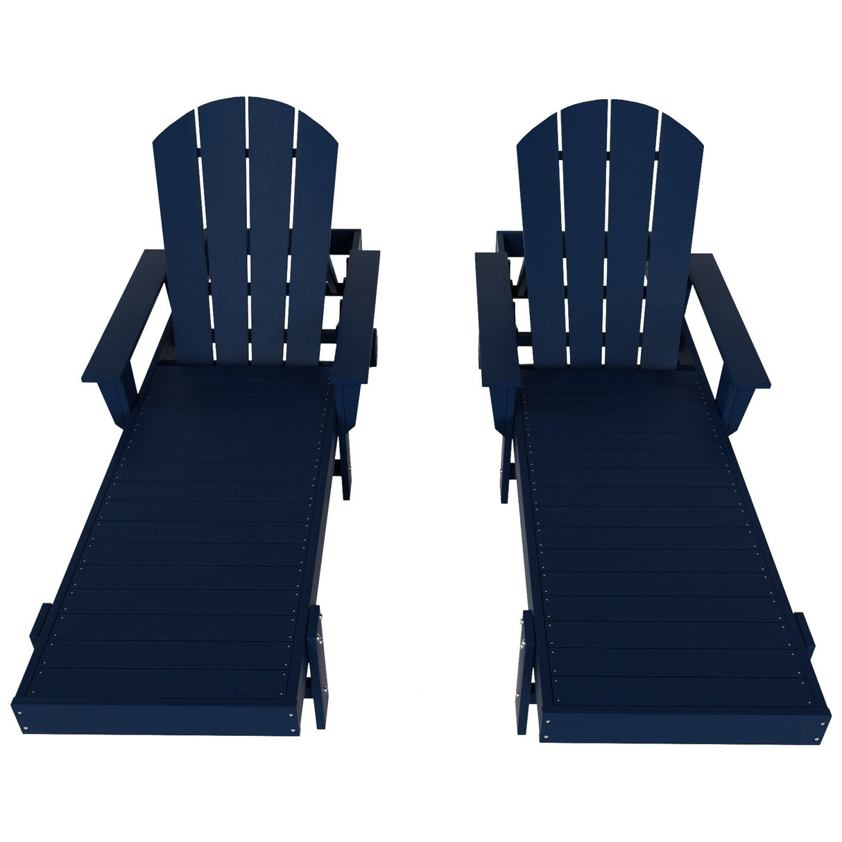 Polytrends Altura Poly Eco-Friendly All Weather Reclining Chaise Lounge with Arms (Set of 2)