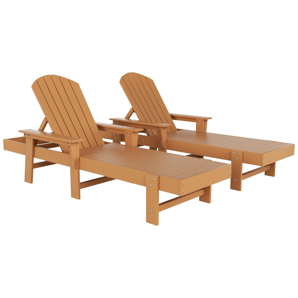 Polytrends Altura Poly Eco-Friendly All Weather Reclining Chaise Lounge with Arms (Set of 2)