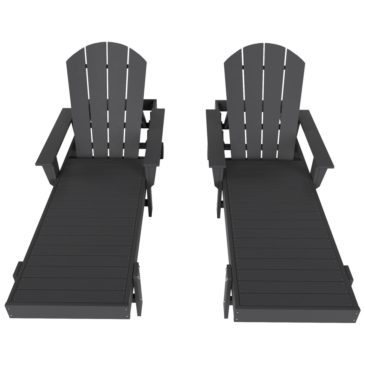 Polytrends Altura Poly Eco-Friendly All Weather Reclining Chaise Lounge with Arms (Set of 2)