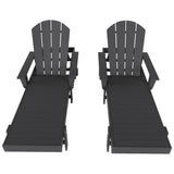 Polytrends Altura Poly Eco-Friendly All Weather Reclining Chaise Lounge with Arms (Set of 2)