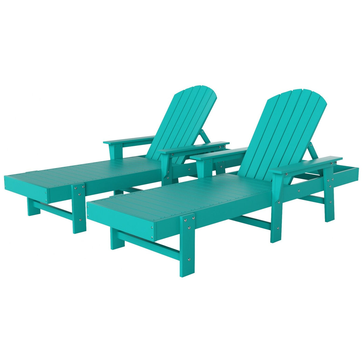 Polytrends Altura Poly Eco-Friendly All Weather Reclining Chaise Lounge with Arms (Set of 2)