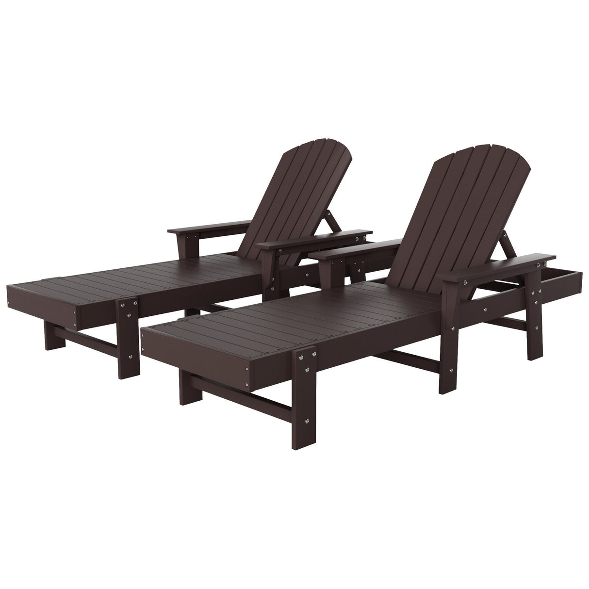 Polytrends Altura Poly Eco-Friendly All Weather Reclining Chaise Lounge with Arms (Set of 2)