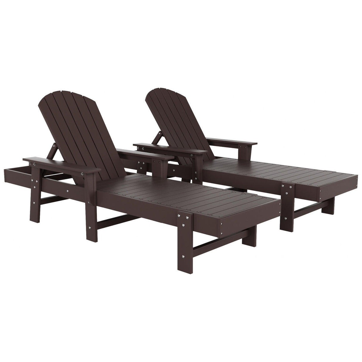 Polytrends Altura Poly Eco-Friendly All Weather Reclining Chaise Lounge with Arms (Set of 2)