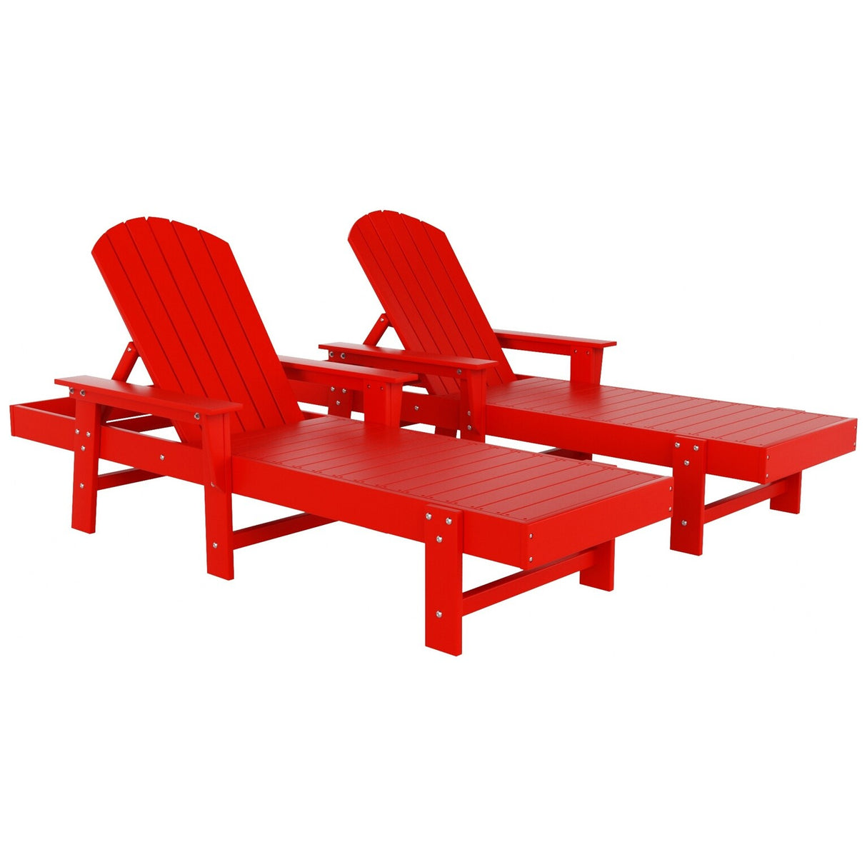 Polytrends Altura Poly Eco-Friendly All Weather Reclining Chaise Lounge with Arms (Set of 2)
