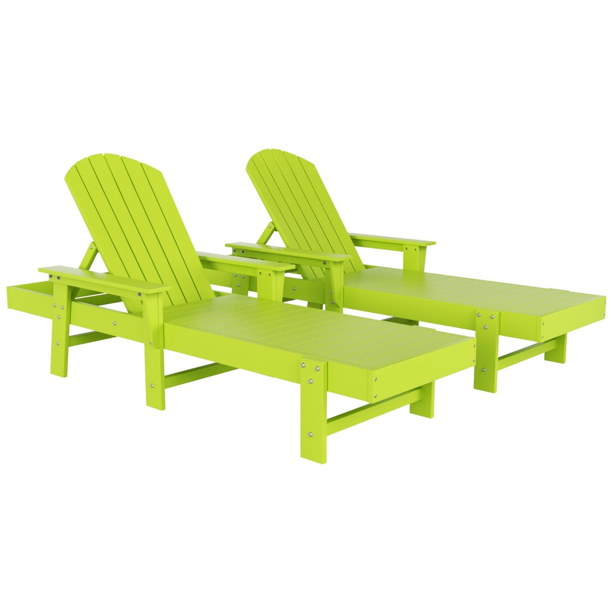 Polytrends Altura Poly Eco-Friendly All Weather Reclining Chaise Lounge with Arms (Set of 2)