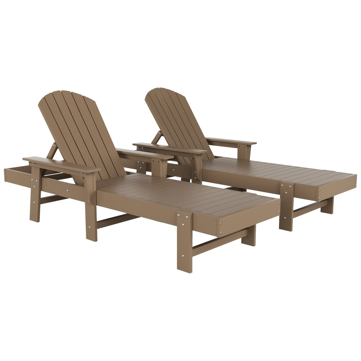 Polytrends Altura Poly Eco-Friendly All Weather Reclining Chaise Lounge with Arms (Set of 2)