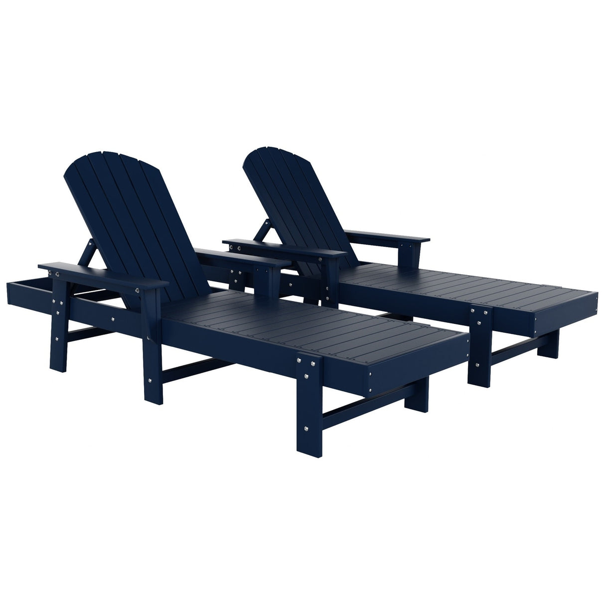 Polytrends Altura Poly Eco-Friendly All Weather Reclining Chaise Lounge with Arms (Set of 2)