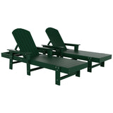 Polytrends Altura Poly Eco-Friendly All Weather Reclining Chaise Lounge with Arms (Set of 2)