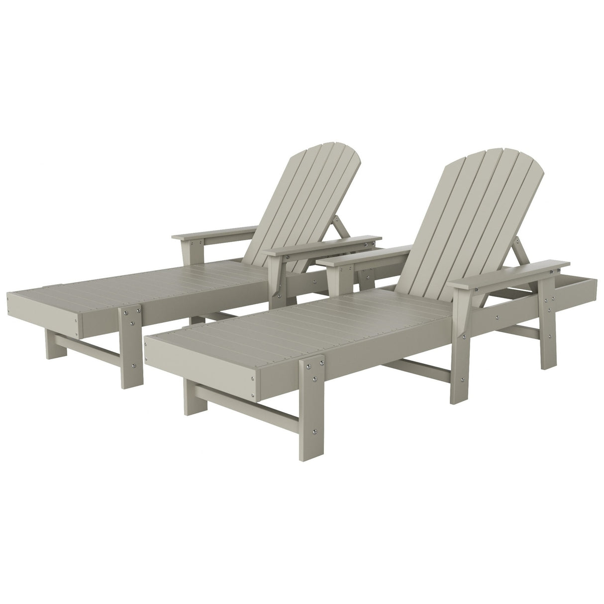Polytrends Altura Poly Eco-Friendly All Weather Reclining Chaise Lounge with Arms (Set of 2)