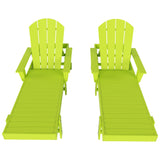 Polytrends Altura Poly Eco-Friendly All Weather Reclining Chaise Lounge with Arms (Set of 2)