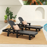 Polytrends Altura Poly Eco-Friendly All Weather Reclining Chaise Lounge with Arms (Set of 2)