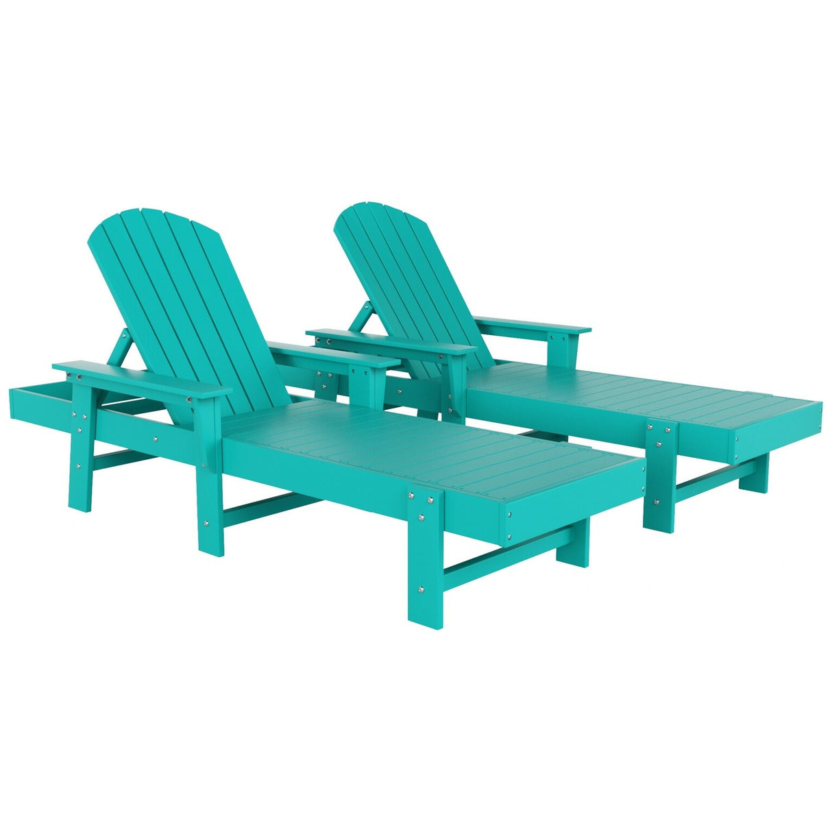Polytrends Altura Poly Eco-Friendly All Weather Reclining Chaise Lounge with Arms (Set of 2)