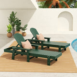 Polytrends Altura Poly Eco-Friendly All Weather Reclining Chaise Lounge with Arms (Set of 2)