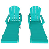 Polytrends Altura Poly Eco-Friendly All Weather Reclining Chaise Lounge with Arms (Set of 2)