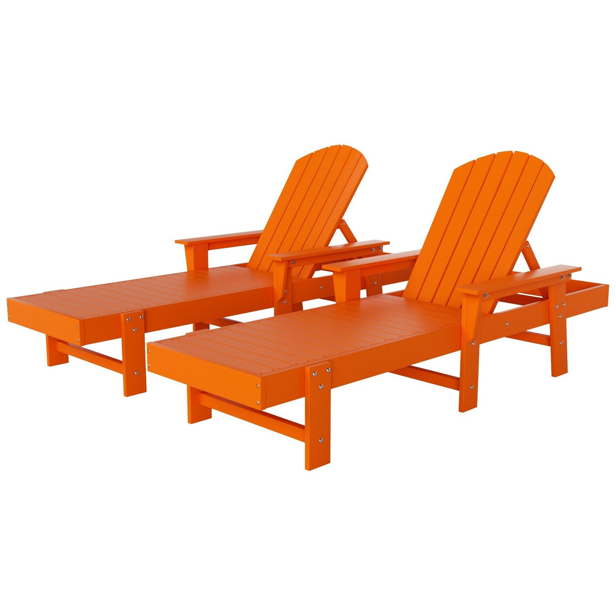 Polytrends Altura Poly Eco-Friendly All Weather Reclining Chaise Lounge with Arms (Set of 2)