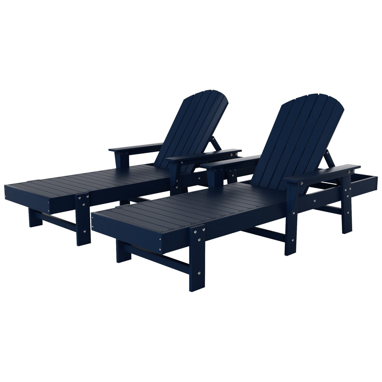 Polytrends Altura Poly Eco-Friendly All Weather Reclining Chaise Lounge with Arms (Set of 2)