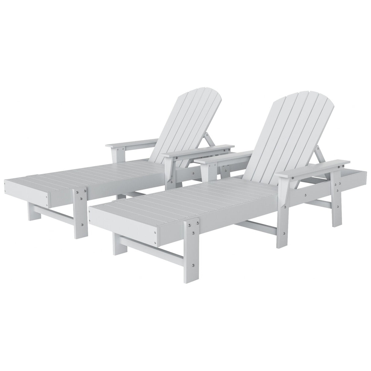 Polytrends Altura Poly Eco-Friendly All Weather Reclining Chaise Lounge with Arms (Set of 2)