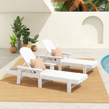 Polytrends Altura Poly Eco-Friendly All Weather Reclining Chaise Lounge with Arms (Set of 2)