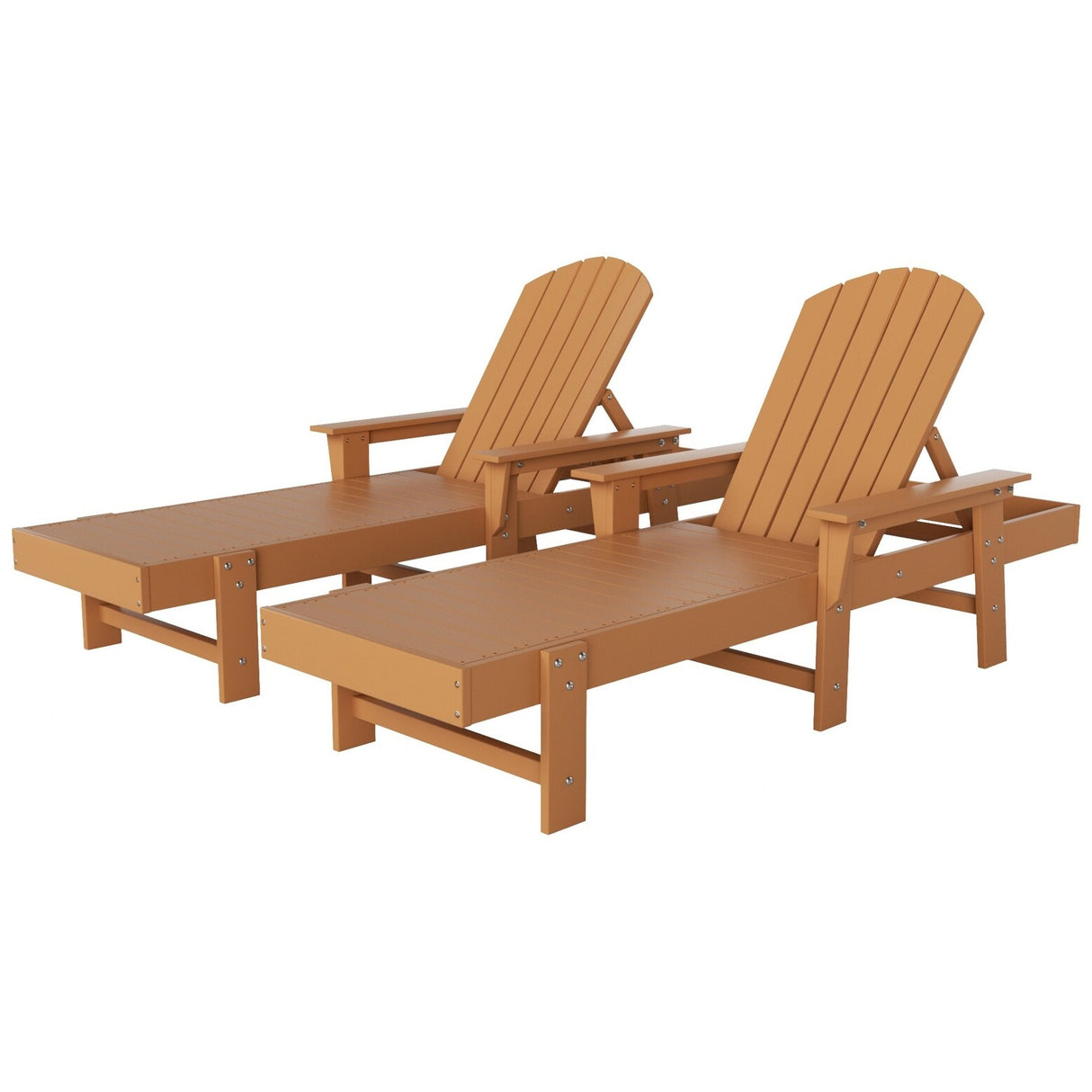 Polytrends Altura Poly Eco-Friendly All Weather Reclining Chaise Lounge with Arms (Set of 2)