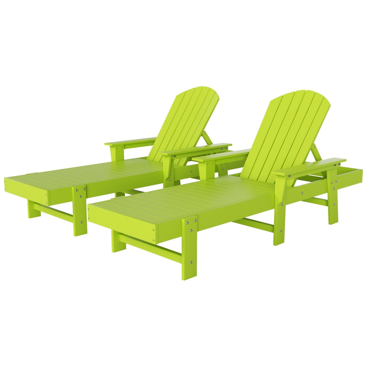 Polytrends Altura Poly Eco-Friendly All Weather Reclining Chaise Lounge with Arms (Set of 2)