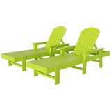 Polytrends Altura Poly Eco-Friendly All Weather Reclining Chaise Lounge with Arms (Set of 2)
