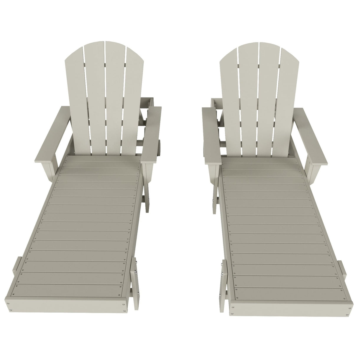 Polytrends Altura Poly Eco-Friendly All Weather Reclining Chaise Lounge with Arms (Set of 2)