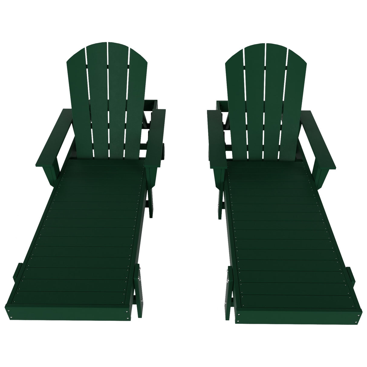 Polytrends Altura Poly Eco-Friendly All Weather Reclining Chaise Lounge with Arms (Set of 2)
