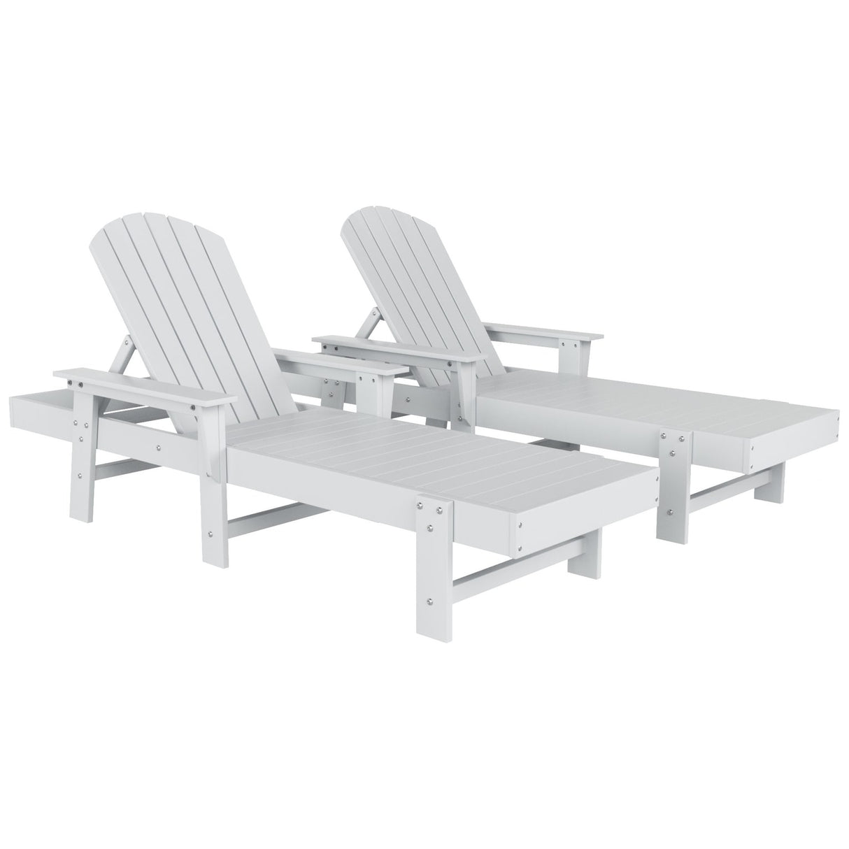Polytrends Altura Poly Eco-Friendly All Weather Reclining Chaise Lounge with Arms (Set of 2)