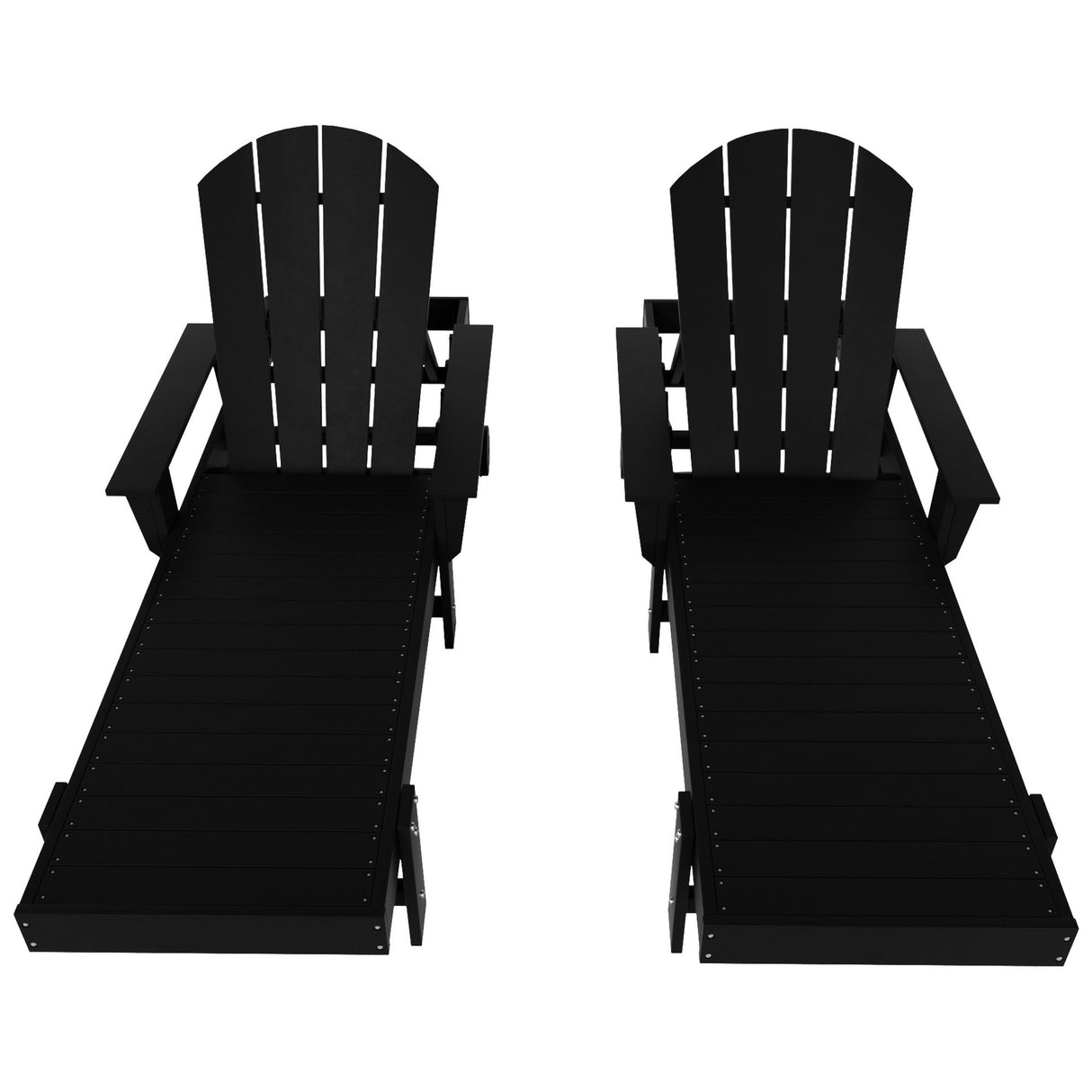 Polytrends Altura Poly Eco-Friendly All Weather Reclining Chaise Lounge with Arms (Set of 2)