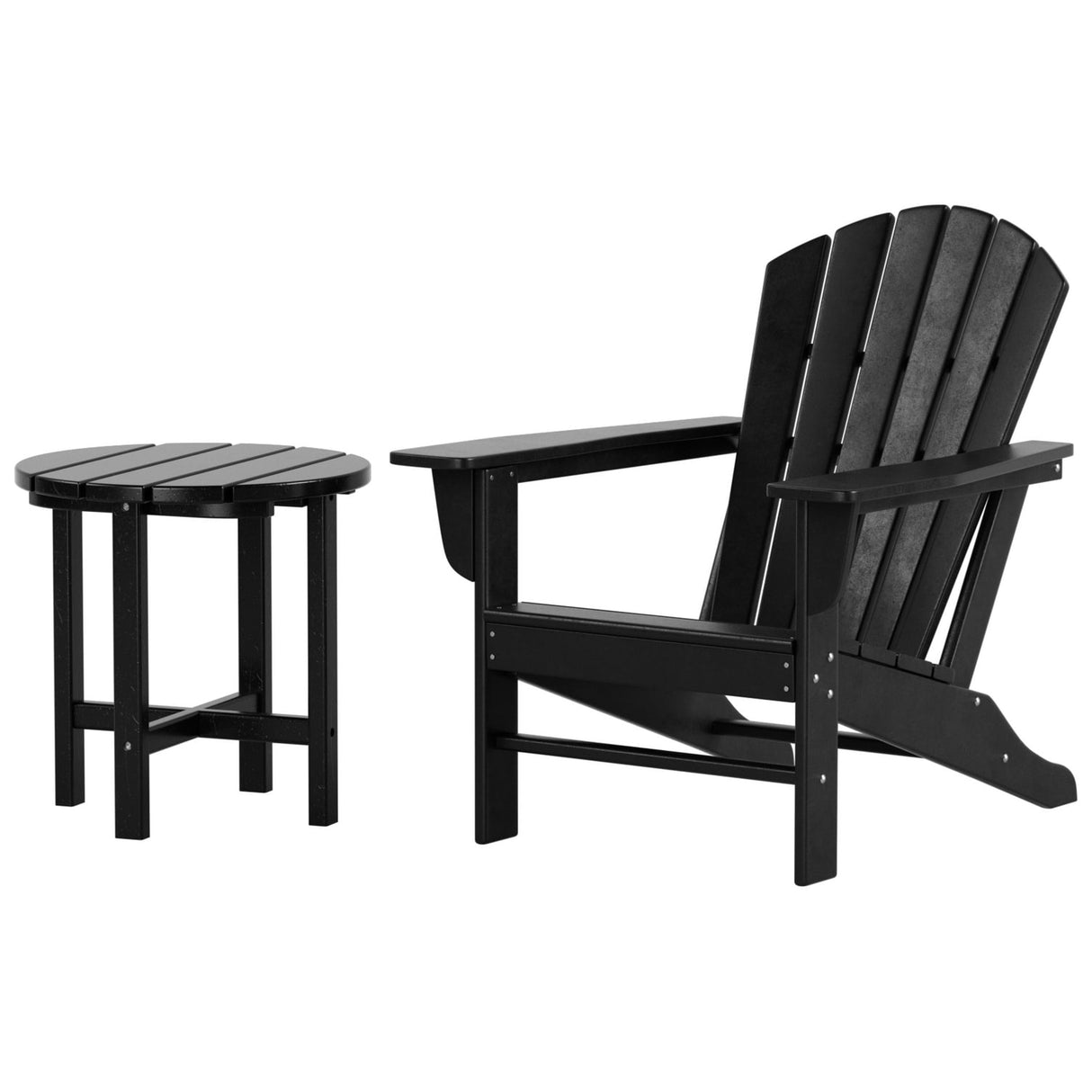 Polytrends Altura Outdoor Eco-Friendly All Weather Adirondack Chair with Side Table (2-Piece Set)