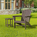 Polytrends Altura Outdoor Eco-Friendly All Weather Adirondack Chair with Side Table (2-Piece Set)